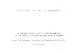 Celebraciones del centenario patrio en la ciudad de Santa Rosa de Los Andes