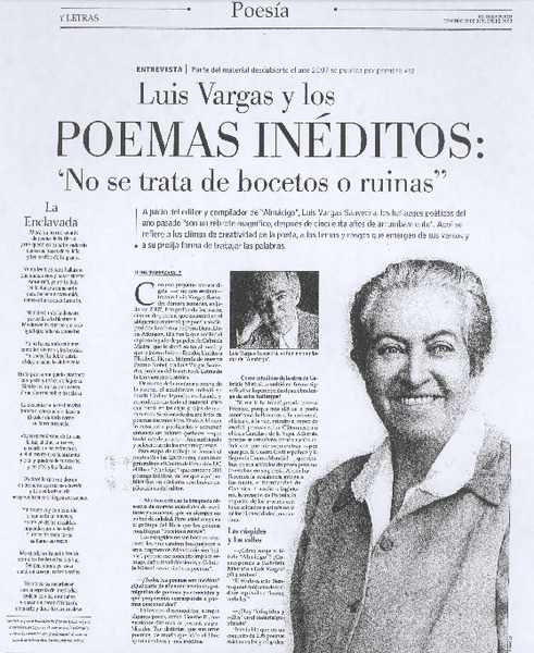 Luis Vargas y los poemas inéditos (entrevista)