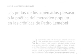 Las perlas de los "mercados persas" o la poética del mercadeo popular en las crónicas de Pedro Lemebel
