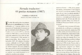 Neruda traductor: 44 poetas rumanos (1967)