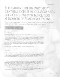 El pensamiento de los ensayistas y cuentistas sociales en los largos años 60 en Chile