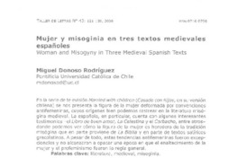 Mujer y misoginia en tres textos medievales españoles