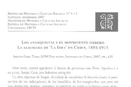 Los anarquistas y el movimiento obrero La Alborada de "La idea" en Chile 1893-1915