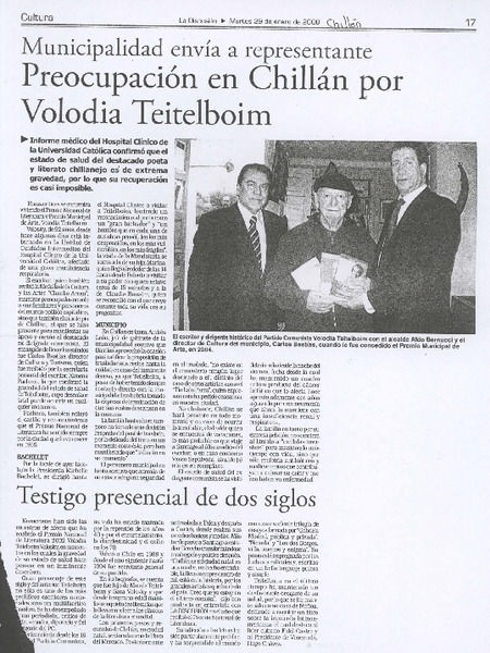 Preocupación en Chillán por Volodia Teitelboim