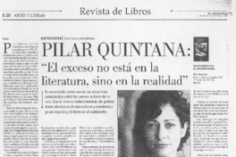 Pilar Quintana: "El exceso no está en la literatura, sino en la realidad" (entrevistas)