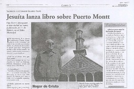 Jesuíta lanza libro sobre Puerto Montt (entrevistas)