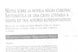 Notas sobre la novela negra chilena