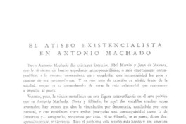 El atisbo existencialista en Antonio Machado