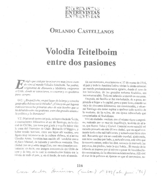 Volodia Teitelboim entre dos pasiones (entrevista)