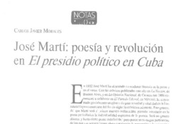 José Martí: poesía y revolución en El presidio político en Cuba