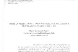Sobre la presencia de elementos sobrenaturales en dos crónicas chilenas del siglo 16