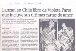 Lanzan en Chile libro de Violeta Parra que incluye sus últimas cartas de amor