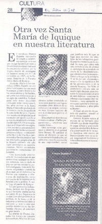 Otra vez Santa María de Iquique en nuestra literatura Otra vez Santa María de Iquique en nuestra literatura