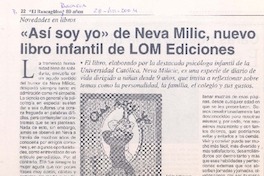 "Así soy yo" de Neva Milic, nuevo libro infantil de LOM Ediciones