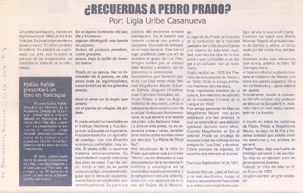 ¿Recuerdas a Pedro Prado?