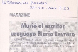 Murió el escritor uruguayo Mario Levrero