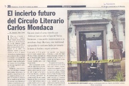 El incierto futuro del Círculo Literario Carlos Mondaca