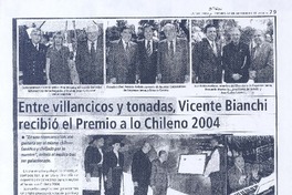 Entre villancicos y tonadas, Vicente Bianchi recibió el Premio a lo Chileno 2004