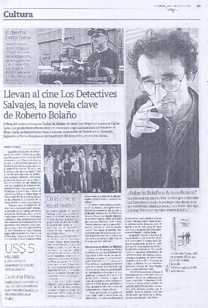 Llevan al cine Los Detectives Salvajes, la novela clave de Roberto Bolaño