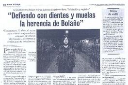 "Defiendo con dientes y muelas la herencia de Bolaño"