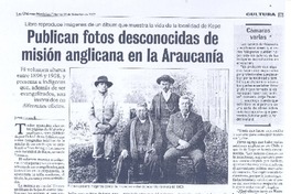Publican fotos desconocidas de misión anglicana en la Araucanía