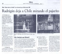 Radrigán deja a Chile mirando el pajarito