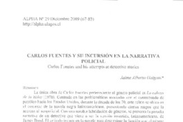 Carlos Fuentes y su incursión en la narrativa policial