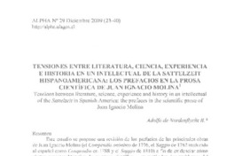 Tensiones entre literatura, ciencia, experiencia e historia en un intelectual de la Sattelzeit hispanoamericana