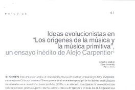 Ideas evolucionistas el "Los orígenes de la música y la música primitiva"