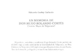 En memoria de don Hugo Rolando Cortés