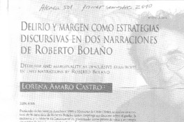 Delirio y margen como estrategias discursivas en dos naraciones de Roberto Bolaño