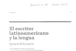 El escritor latinoamericano y la lengua