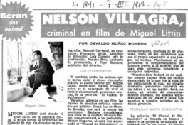 Nelson Villagra, criminal en film de Miguel Littin