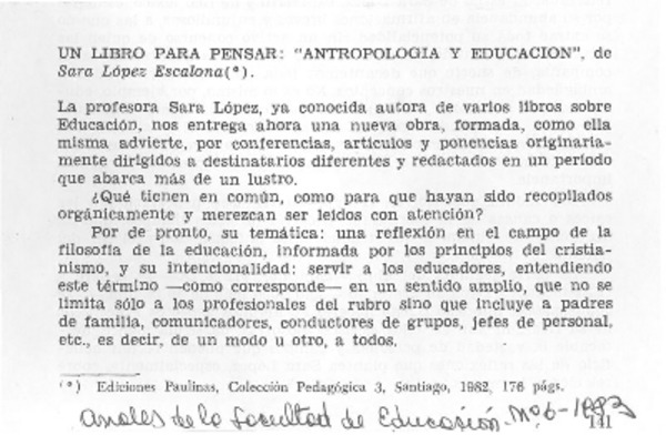 Antropología y educación"