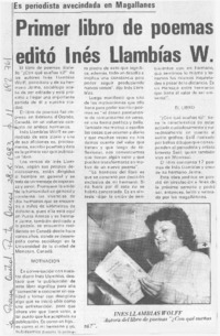 Primer libro de poesía editó Inés Llambías W.