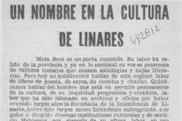Un nombre en la cultura de Linares.