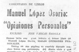 Manuel López Osorio: "opiniones personales"