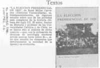 La Elección presidencial de 1920.