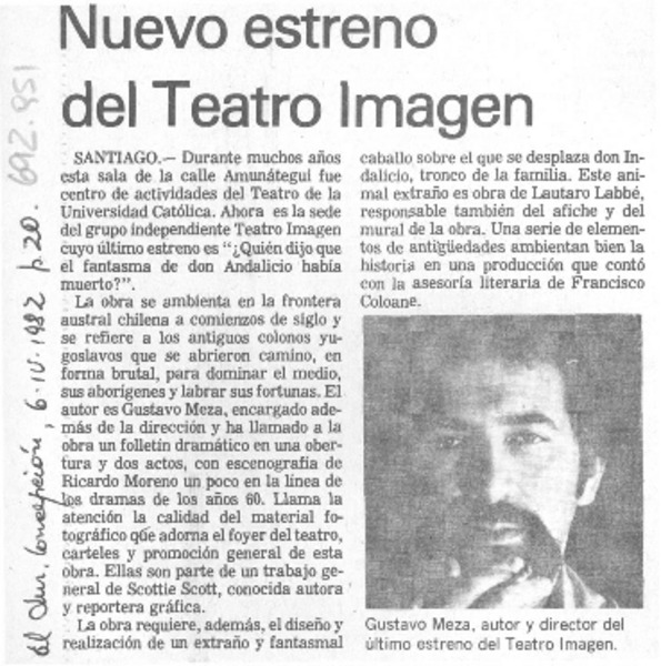 Nuevo estreno del teatro Imagen.