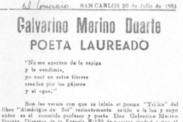 Galvarino Merino Duarte poeta laureado.
