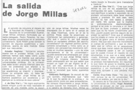 La Salida de Jorge Millas.