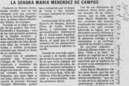 La señora María Menéndez de Campos