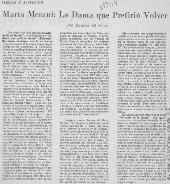 María Merani: La dama que prefirió volver