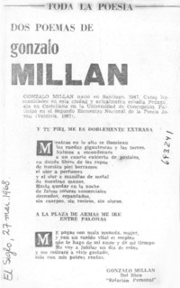 Dos poemas de Gonzalo Millán.