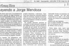 Leyendo a Jorge Mendoza.