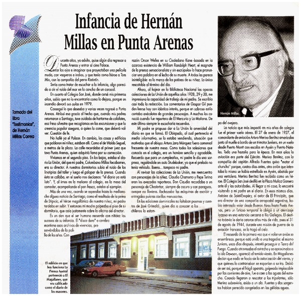 Infancia de Hernán Millas en Punta Arenas.