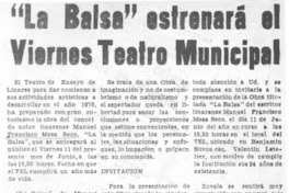 "La Balsa" estrenará el viernes Teatro Municipal.