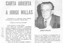 Carta abierta a Jorge Millas