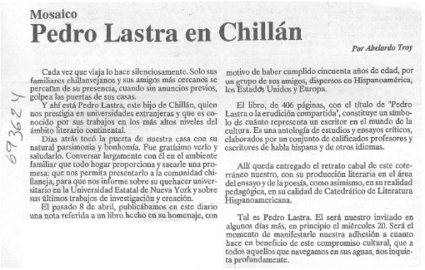 Pedro Lastra en Chillán