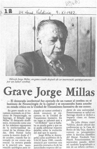 Grave Jorge Millas.